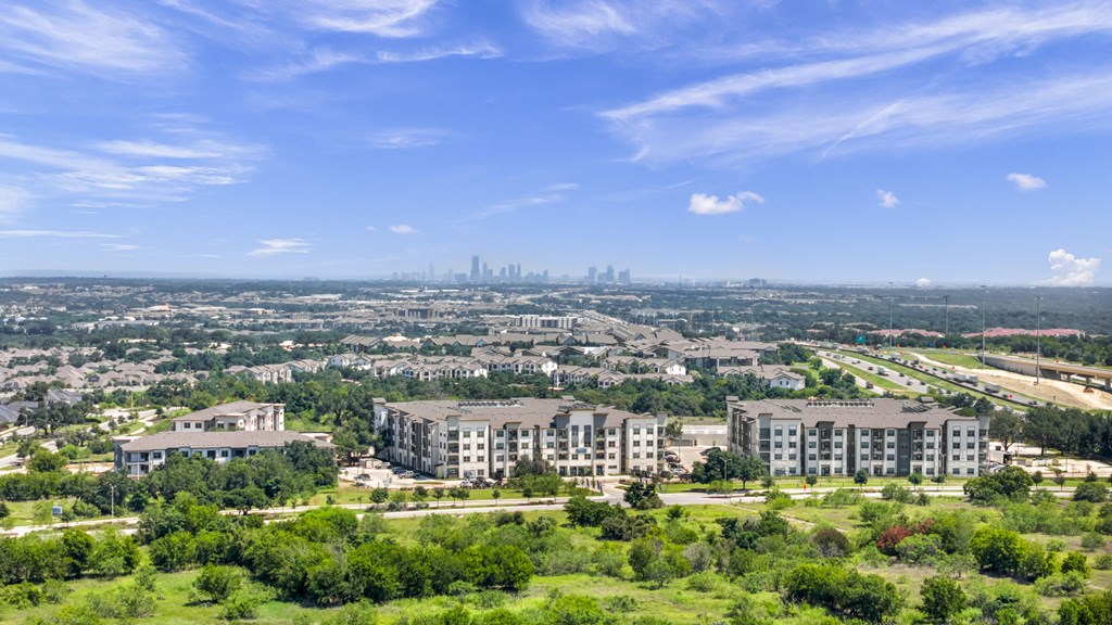 an aerial view of the city and the suburbs