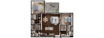 A collage of different room layouts with furniture and decor.