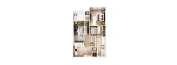 a floor plan of a house with a bedroom and a living room