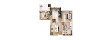 a floor plan of a house with a bedroom and a living room