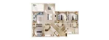 a floor plan of a house with a bedroom and a living room