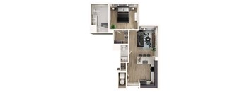 A series of images showing different rooms in a house.