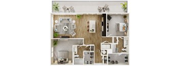 A series of images showing different room layouts.