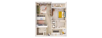 a floor plan of a studio apartment