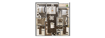 A detailed floor plan of a house layout.