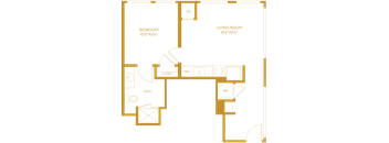 a blueprint of a floor plan of a living room and dining room