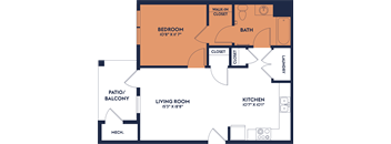a floor plan of a bedroom apartment