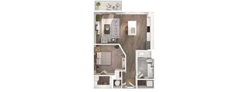 a floor plan of a bedroom apartment