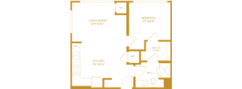 a blueprint of a floor plan of a studio apartment