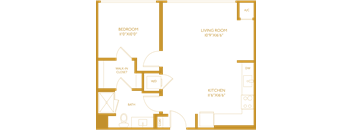 a blueprint of a floor plan of a studio apartment