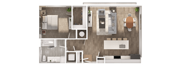 a floor plan of a 1 bedroom apartment