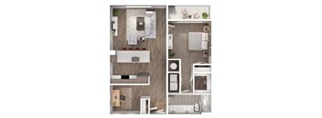 a floor plan of a bedroom apartment