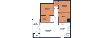 a floor plan of a bedroom apartment