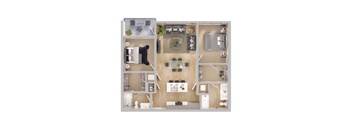a bedroom floorplan of a 1 bedroom apartment