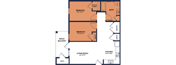 a floor plan of a bedroom apartment