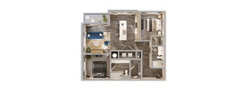 A detailed floor plan of a modern apartment layout.