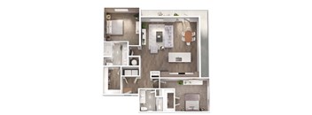 a floor plan of a bedroom apartment