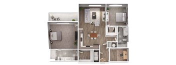 a floor plan of a 1 bedroom apartment at the pearl in san antonio