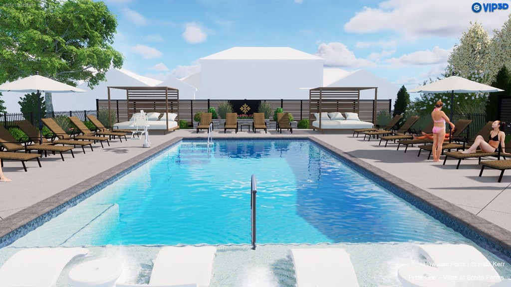 a rendering of a pool on the rooftop of a hotel