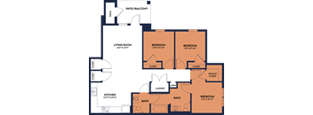 a floor plan of a bedroom apartment