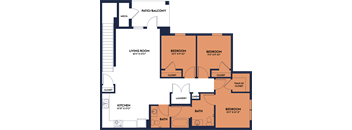 a floor plan of a bedroom apartment