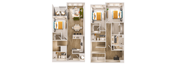 a floor plan of a 2 bedroom apartment