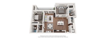 a 1 bedroom floorplan is shown with a bathroom and a living room