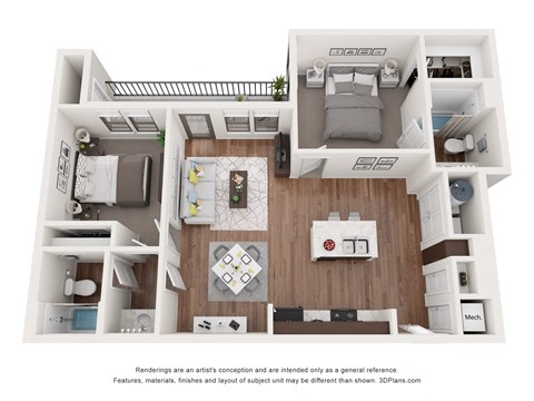 a 1 bedroom floorplan is shown with a bathroom and a living room