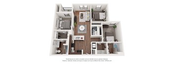 a 1 bedroom floorplan is shown with a wood floor