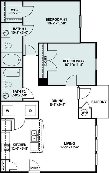 Cipres 2 Bedroom Floorplan