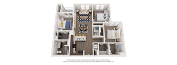 a 3 bedroom floor plan with a bathroom and a living room
