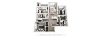 a floor plan of a 3 bedroom192 sq ft