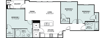Palmera 3 Bedroom Floorplan