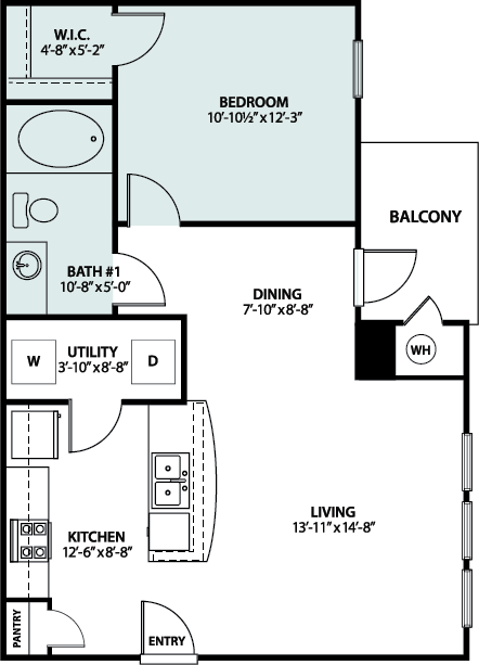 Pino 1 Bedroom Floorplan