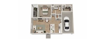 bedroom floor plan an in 3d