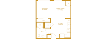 a floor plan of a living room with a kitchen and a dining room