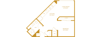 a blueprint of a floor plan of a living room and kitchen