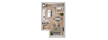 a1 floor plan  1 bedroom with 2 baths  129