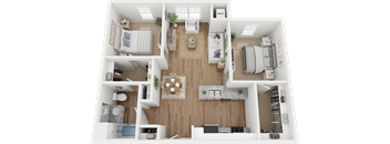 this is a 3d floor plan of a 1 bedroom apartment at the biltmore apartments