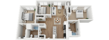 a floor plan of a 3 bedroom apartment