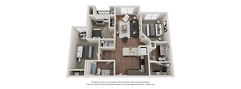 a 3 bedroom floor plan is shown in this rendering