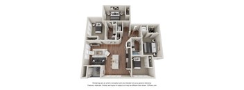a 3d drawing of a floor plan of an apartment