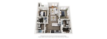 a 1 bedroom floorplan with a bathroom and a living room
