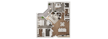 a floor plan of a house with a bedroom and a living room