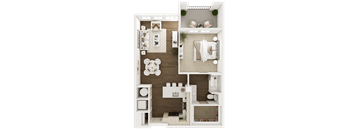 a1 floor plan  1 bedroom with 2 baths  129