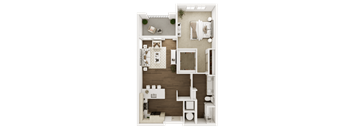 a1 floor plan  1 bedroom with 2 baths  129