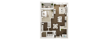a1 floor plan  1 bedroom with 2 baths  129