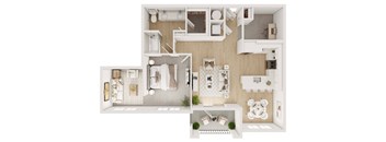 a floor plan of a home with a bedroom and a living room