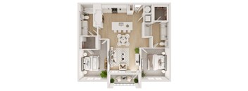 a floor plan of a home with a bedroom and a living room