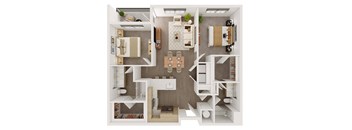 a1 floor plan  1 bedroom with 2 baths  1192 square feet